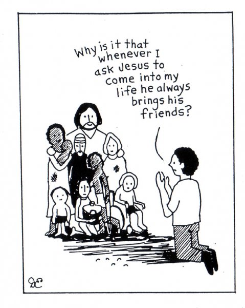 Why does Jesus bring his friends along?